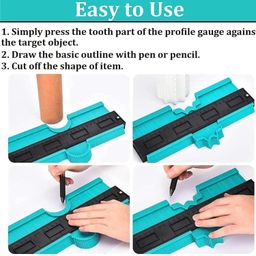 eerav Master Outline Contour Gauge Duplicator Profile Tool & Super Measuring Plastic Ruler for Corners, Woodworking Templates, Tiles, and Laminate image 3
