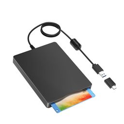 Yaeonku Floppy Disk Reader,External Floppy Drive, 3.5" USB &Type C Floppy Disk Reader Portable 1.44 MB FDD for PC, Laptop and Desktop Compatible with Windows 2000/XP/Vista/7/8/10/11 image 1
