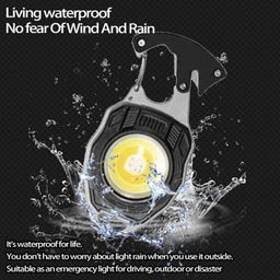ezolife COB Keychain Work Light Keychain Flashlights 7 Light Modes 1600Lumen,portable usb rechargeable cob work light Emergency Light with Folding Bracket Bottle Opener and Magnet Base,Camping and Walking image 4