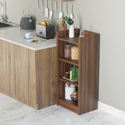 homeeasy 3 Layer Engineered Wood Multipurpose Rack, Open Bookshelf, Storage Organizer Stand BS-1(90x33x24cm) Brown image 5