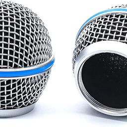 kh Microphone Head Beta 58 Replacement Standard Size Grille Mic Replacement with Foam, Mic Replacement Grill Cover Built in Foam Filter (Pack of 2) image 1