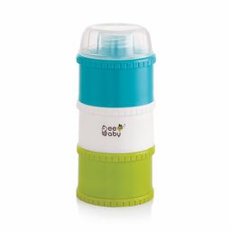 BeeBaby Store and Feed Stackable Milk Powder Container. 3 Layer Multi-Storage, Multi-Functional Food and Milk Dispenser. 100% Bpa Free, Travel Friendly. 0 Months+ (Blue) image 1