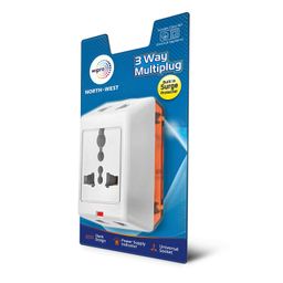 Wipro 3 Way Multiplug Adaptor with 1 Universal Socket |Inbuilt Surge Protection & Power Supply Indicator | Compact & Light Weight | 6Amp Multiplug Socket for Home, Office | Pack of 1 (White) image 1
