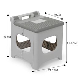 TORIOX Folding Step Stool for Adults, Non-Slip Textured Grip Surface, Foldable Space Saving Design, Carrying Handle, Holds for Kitchen and Rest of Home image 2