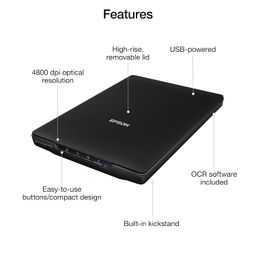 Epson Perfection V19 II Color Photo and Document Flatbed Scanner with 4800 dpi Optical Resolution, USB Power and High-Rise, Removable Lid image 3