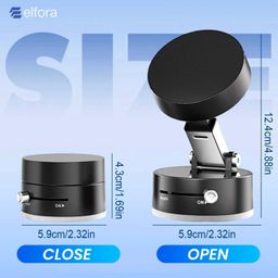 Elfora Magnetic Phone Holder| Portable Hand-Free Mount for Dashboard & Vent Mounting| Multi Angle Adjustable and Strong Vacuum Suction| Compatible with iPhone 13/14/15/16 and All Android Phones(Black) image 3