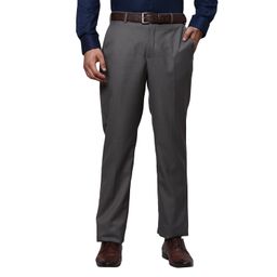 park avenue Men's Polyester Blend Solid Pattern Smart Fit Flat Front Formal Trouser image 1