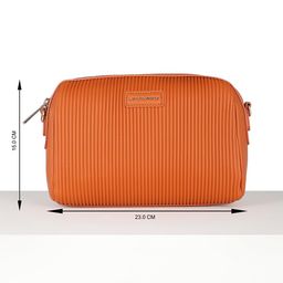 allen solly Stripe Design Textured Structured Sling Bag image 4