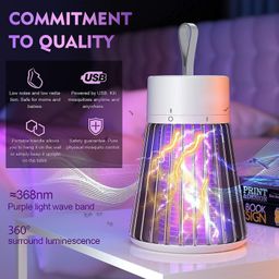 LOFTVENDER Eco-Friendly Electronic Led Mosquito Killer Lamp – USB Powered Insect Trap for Home And Office – Silent And Safe Physical Mosquito Eradication Device, Non-Toxic Bug Zapper (Pack of 1) image 2