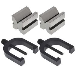 TINVHY 4PCS V-Block and Clamp Set 1-5/8in x 1-1/4in x 1-1/4in Hardened Steel 90 Degree Angle image 2