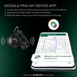 boAt Tag Bluetooth Item Finder for Android Devices, Google Find My Device App Support, 80dB Alarm, Additional Battery, 1 Year Battery (Black) image 4