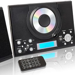 Grouptronics GTMC-101 MK2 CD Player Stereo Micro Compact HiFi with USB & MP3, AUX IN For Phone/Tablet, FM Radio, Clock Alarm, Desktop Stand or Wall Mountable & Remote Control image 1