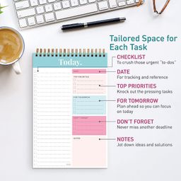 kitome Daily Planner, To Do List Notepad with 50 Sheets, Task Planner, 6.8 x 9.8” Day Organize Note Pad with Spiral Binding for Personal & Office. image 3