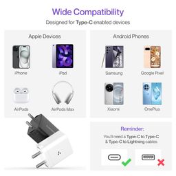 Ambrane 25W Type C Mobile Charger Adapter, Fast PPS Charging for Samsung Smartphones, iPhone 15/14/13/12/11/X & Pro, Max Series & Other Type C Devices, PD Technology (Charge 25, White) image 4