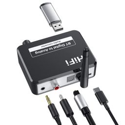 Tobo 192KHZDigital to Analog Audio Converter 5.2 Bluetooth Receiver DAC Wireless Audio Adapter with Optical/Coaxial to 3.5mm Audio Output for TVs, Game Consoles, CD Players, MP3 etc. (TD-BT5.2B35S) image 3