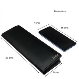 chestkraft PU Leather Long Key Case Pouch Wallet Keychain Key Holder with 6 Hooks Zipper Closure (Black -25.5 x 8.5 cm) image 3