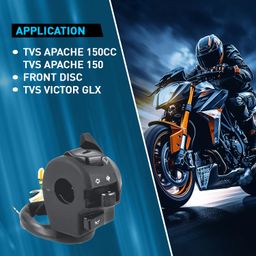 Uno Minda SW-0665AE Handle BAR Switch- Left Side (SELF Start) for-TVS-Apache 160 O/M/Victor GLX ES image 3