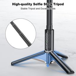 mobilife Selfie Stick with Tripod Stand Rechargeable Bluetooth Remote Selfie Stick for Mobile Phone Portable Premium Selfie Tripod for iPhone Vlogging Travel,Black image 5