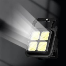 Venall LED Mini Cob Keychain and Magentic Flashlight Portable USB Rechargeable Light 3 Light Modes with Folding Bracket,for Walking Camping?Square?,Black, 1000 Lumen image 4