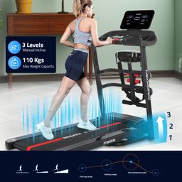 welcare MAXPRO PTM405M 4.5 HP Peak DC Motor Multifunction Folding Treadmill with Massager,Free Diet Plan,Max.Speed 14km/hr,Max. User Weight 110kgs,Fit Show App Support,Running Machine LED Display for Home use image 5