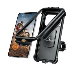 YELLOWFIN Fully Waterproof Handlebar Mobile Phone Mount Holder with 360° Rotation for Motorcycle | Bike | Scooter | Bicycle | Cycle Ideal for Maps and GPS Navigation(M18L-B1 Black) image 1
