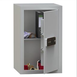 Godrej Security Solutions Forte Pro 55 Litres Digital Electronic Safe Locker With Backup Keys|For Home & Office With Motorized Locking Mechanism (Light Grey) image 1