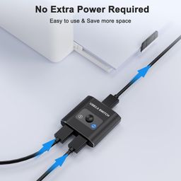 closs USB 3.0 Switch Selector, Bi-Directional USB Switch 2 in 1 out / 2 in 1 out, USB Switcher 2 Computers Share 1 USB Devices for Printer, Keyboard, Scanner, Mouse, USB Switch Compatible with Mac/Win/Linux image 5