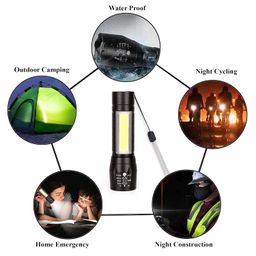 Care 4 Zoomable Handheld XPE+COB Mini USB Re Charge able Led Flashlight Torch (Black),with Side COB Light for Emergency Light, 140 Lumens image 5