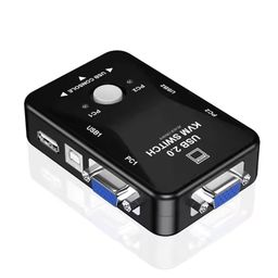 BLACK CROWN 2 Port KVM Switch USB 2.0 KVM Switch Box to Control up to 2 Computers 2 in 1 Out Switch USB Keyboard Mouse Sharing Device for Computer, PC, Laptop, Desktop, Monitor, Printer, image 1