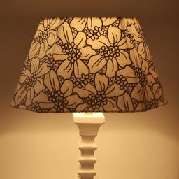 rhaa Slate Lampshade|Unique Rectangular Lampshade|Grey and White Lampshade|Embossed Satin fabric Lampshade on sturdy metal frame|8" Height by 10" length|Lampshade for Home decor|Lampshade only image 2