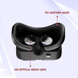 generic Dood (15 Years Warranty) VR Headset Compatible with iOS & Android Support 4.7-7.2 inch Virtual Reality 3D Glasses Headset with Advanced Touch Button | Make in India (Black) image 3