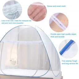 Freshwind Mosquito net for Double Bed King Size Macchardani for Queen Size Bed Suitable for 6x6 and 6.9x6.9 feet Foldable with Storage Bag – 6x6 – Assorted Colour image 3