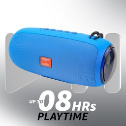 amazon basics B10 10W RMS Bluetooth Speaker with 2000 mAh Battery | Up to 8 hrs of Playback | RGB | Bluetooth 5.3, AUX in, USB & Micro SD Card Connectivity | Type-C Charging (Blue) image 3