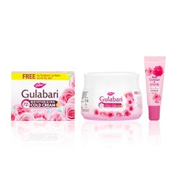 Dabur Gulabari Moisturizing Cold Cream 100gm + Gualabari Lip Balm 8gm | With Goodness of Natural Rose Oil & Vitamin E | Intense Hydration and Deep Moisturization | For Smooth & Soft skin | All Skin types image 1
