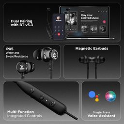 generic Jazz BT ANC AI-ENx Tech, Spatial Audio, 40HRS Battery, Low Latency Mode, Fast Charge, App Support, IPX4, GFPS, BT_v5.3, Bluetooth Neck_Band, Wireless with Mic Earphones (Black) image 3