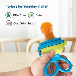 Mee Mee Advanced Fruit & Food Nutritional Baby Feeder | Safe and BPA-Free Solution | Ideal for Babies 6 to 12 Months Old | Enhance Feeding Experience with Baby Grip Feeder (Blue) image 3
