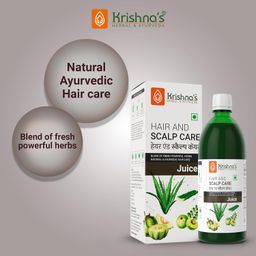 krishna's herbal & ayurveda Krishna's Hair And Scalp Care Juice 1000 ml | Blend of 7+ Ayurvedic Herbs | No Artificial Colors, Flavours & Sugars | Use 60 days for best results - (Pack of 2) image 2