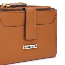 fastrack Two Fold Wallet for Womens, Ladies and Girls | Made Up of Premium Semi PU Leather | Has Multiple Card Slots and Zipper Closure image 5