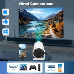 generic Mini Projector, Compatible with 4K 1080 P Portable Projector with Dual Band WIFI6 5G Wireless 5.0 Bluetooth,160 ANSI Lumens, 180° Rotation, Auto Keystone Correction, Projectors Without HDMI Cable image 4