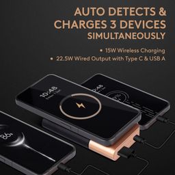 Duracell Magnetic Wireless Power Bank 10000 mAh, Magsafe Compatible, Fast Charging, Compact, 15W Wireless Charging, 22.5W USB A/Type C Output, for iPhone, Smartphones, USB & Qi Enabled Devices image 3