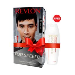 Revlon Top Speed Hair Color for Men Natural Black with Outrageous Conditioner 190ml | 100% Grey Coverage in 5 Minutes | Prevent Fading, add Volume, Softness & Shine to Hair image 4