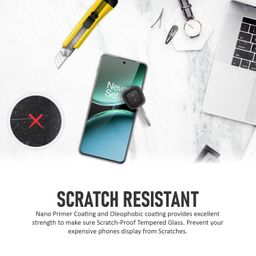 supcares Military-Grade Gorilla Tempered Glass Screen Protector for OnePlus Nord 4 (6.74 Inch) With Installation Kit | Edge to Edge Coverage | Black image 5