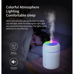 Home lane Portable Mini 300ml Cool Mist Humidifier with LED Night Light - USB Powered for Car & Office - Auto Shut-Off, 2 Mist Modes, Whisper Quiet (Random Colors) image 4
