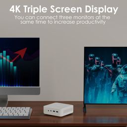 cybergeek Mini Desktop Linux Server, AMD Ryzen 7 5700U (8C/16T, up to 4.3Ghz), Waterproof Fabric Top Mini PCS 4GB DDR4 RAM 128GB PCIe SSD, Small Gaming PC 4K Triple Display WiFi/BT5.0/USB3.0/Mini Home PC image 3