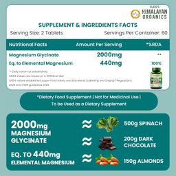 Vlado's Himalayan Organics Highly Absorbable Magnesium Glycinate | Support Overall Nerve And Muscle Health | Strong Bones For Men & Women - 120 Vegetable Capsules image 2