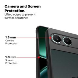 RIGGEAR Shockproof Sleek Hybrid Armor Back Cover Case Compatible with OnePlus Nord 4 5G (Smoke Black Matte PC + Black TPU Bumper) image 3