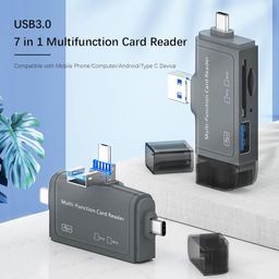 Tobo Micro SD Card Reader for Android Type C Lightning USB, Micro SD Card to USB Adapter, USB C SD Card Reader for Camera Memory Card Reader, 7 in 1 SD Card Reader for PC Phone image 2