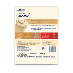 Nestlé Resource Active, High Protein Shake with New Edge Formula, Vanilla Flavour, Strengthens Muscles, Bones, Immune System, Improves Skin 400g Bag-in-box pack image 2