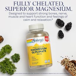 SOLARAY Magnesium Glycinate With Bioperine, Healthy Relaxation, Muscle Function & Bone Support (120 Count) - Capsule image 3