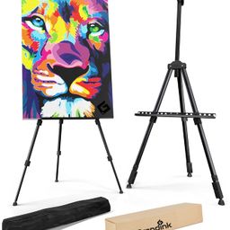 Grandink Portable Lightweight Tripod Easel for Professional Artists, Metal Display Easel Stand with Adjustable Height for Painting, Display and Advertisement Purposes - 5FT(Holds Canvas up to 32 Inch) image 1